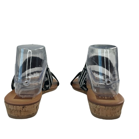 Dolce Vita Aztec Tribal Southwestern Black White Slip On Wedge Sandals SZ 8.5 - Picture 4 of 12